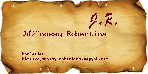Jánossy Robertina névjegykártya